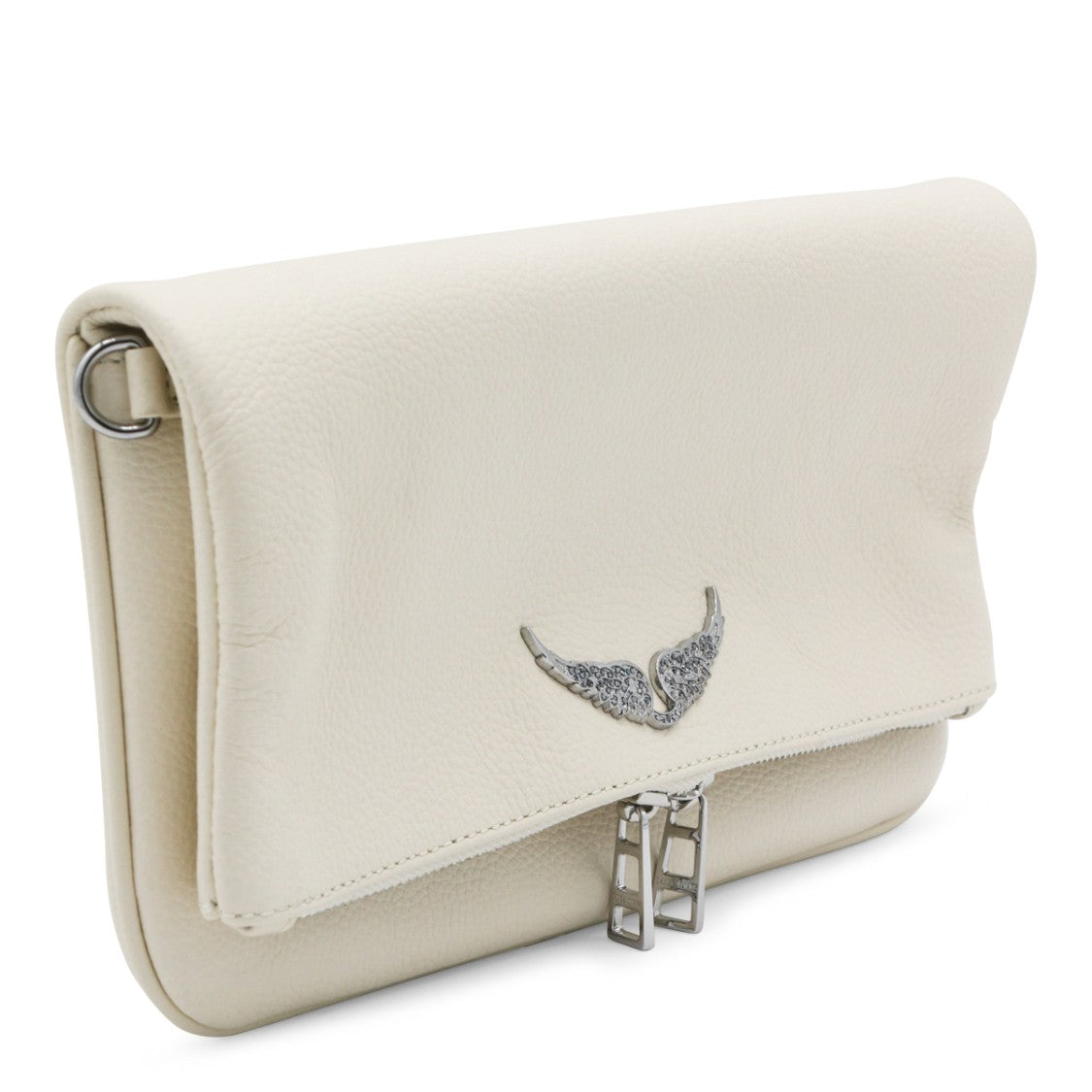 Zadig & Voltaire White Rock Grained Leather Shoulder Bag
