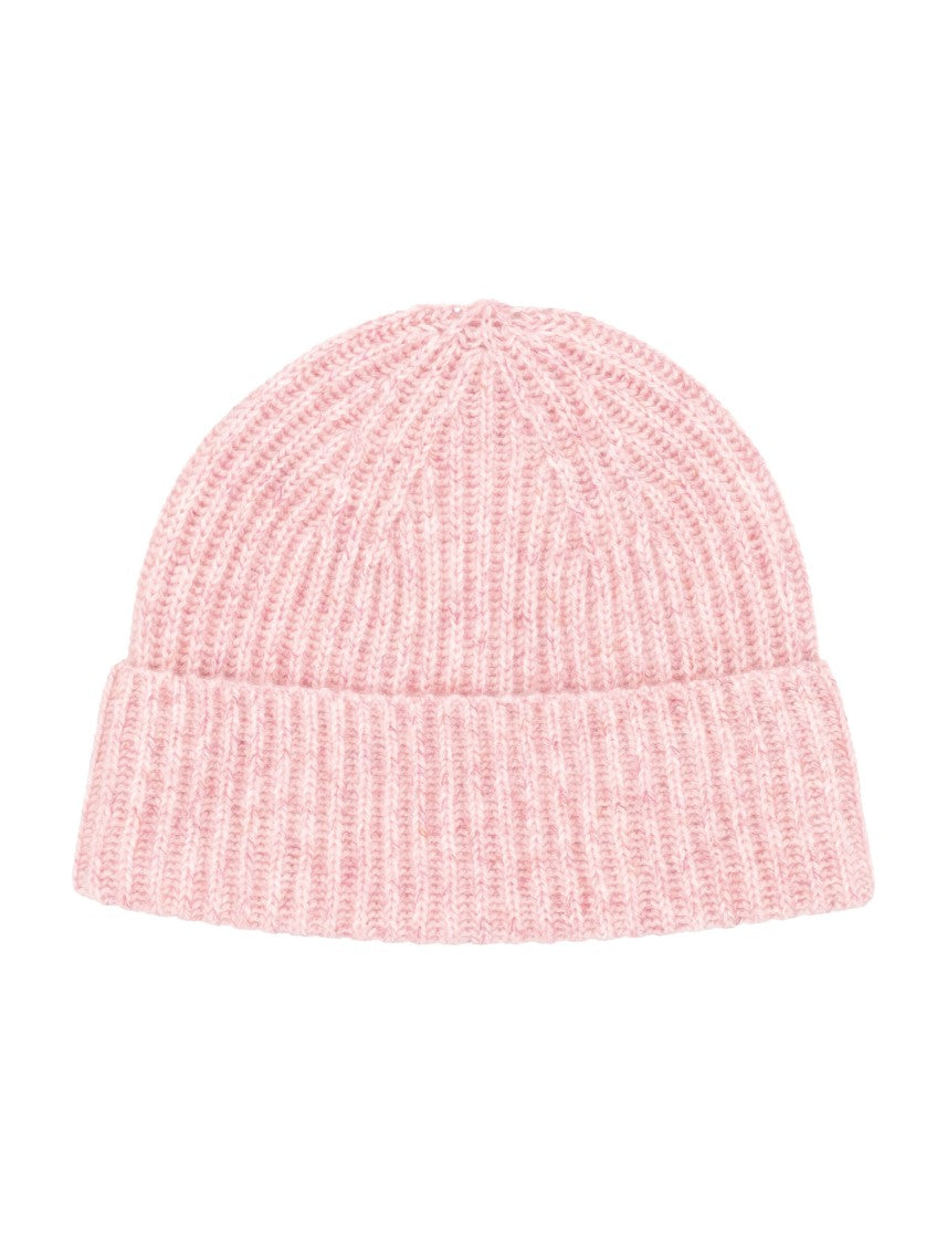 Lisa Yang Pink Ribbed Cashmere Beanie