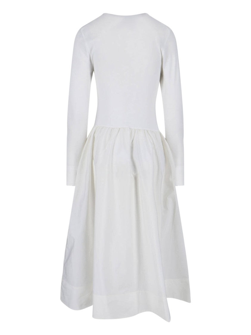 Polo Ralph Lauren White Serafino Gathered Cotton Dress