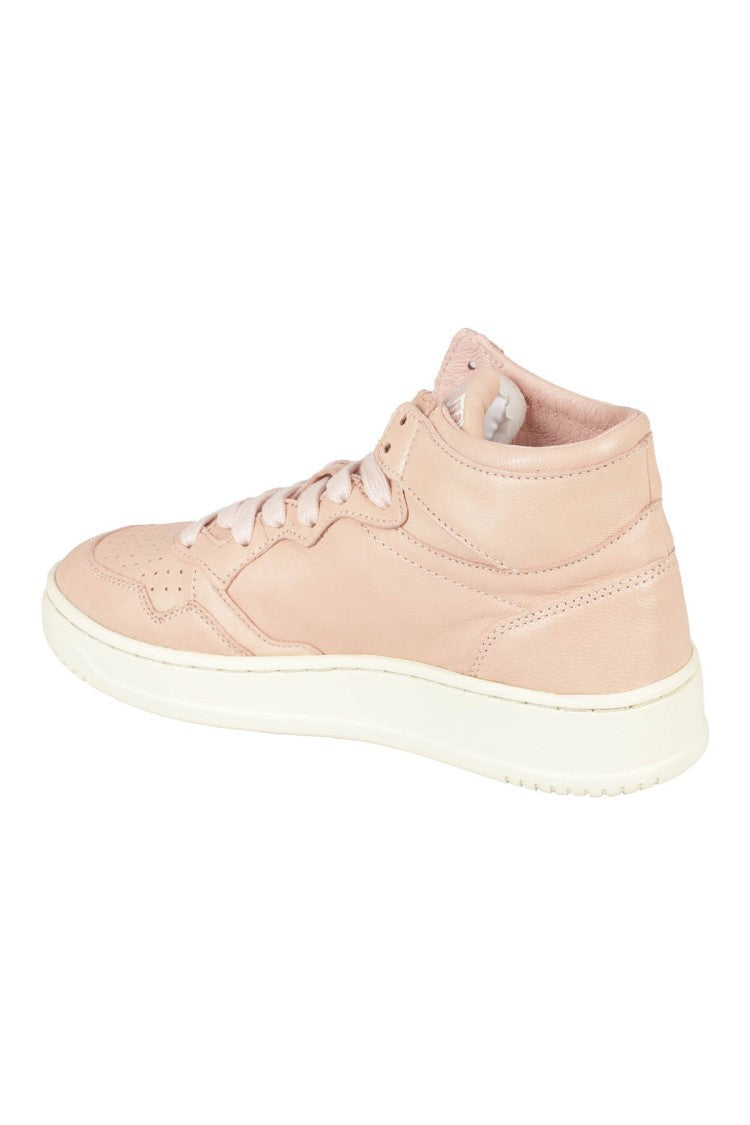 Autry High-Top Leather Sneakers With Perforated Toe Box