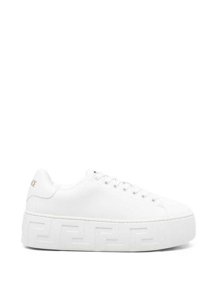 Versace White Flats With Thick Platform
