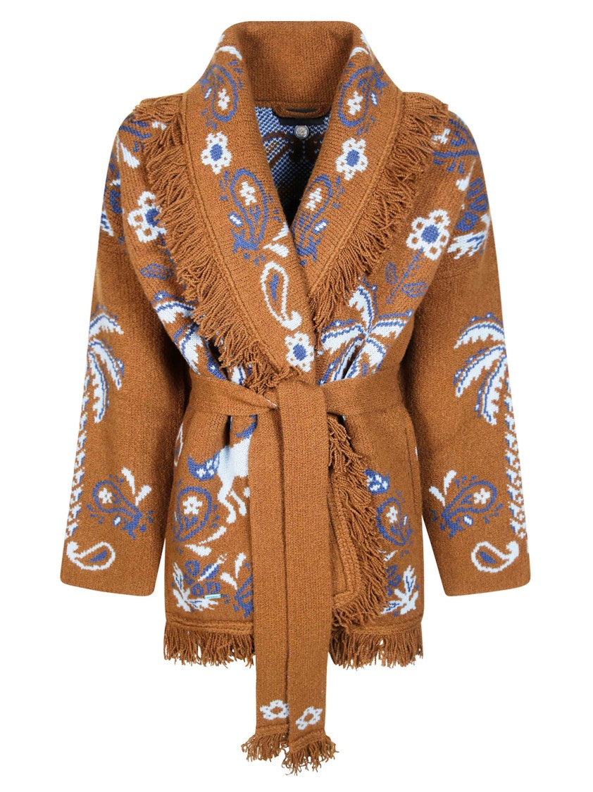 Alanui Island Roots Foulard Patterned Fringe Cardigan