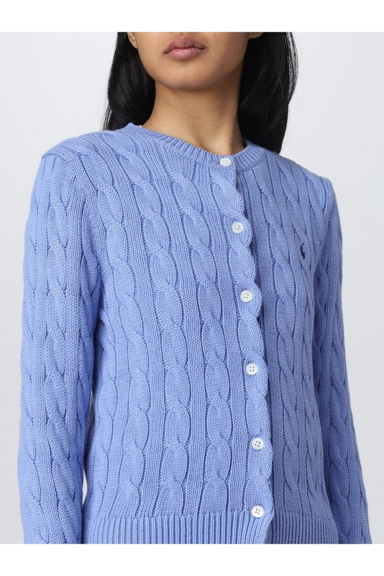 Polo Ralph Lauren Cable Knit Sweater With Button-Down Front