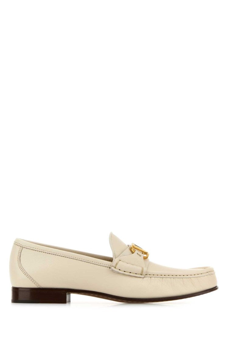 Valentino Garavani Ivory Leather Vlogo Loafers
