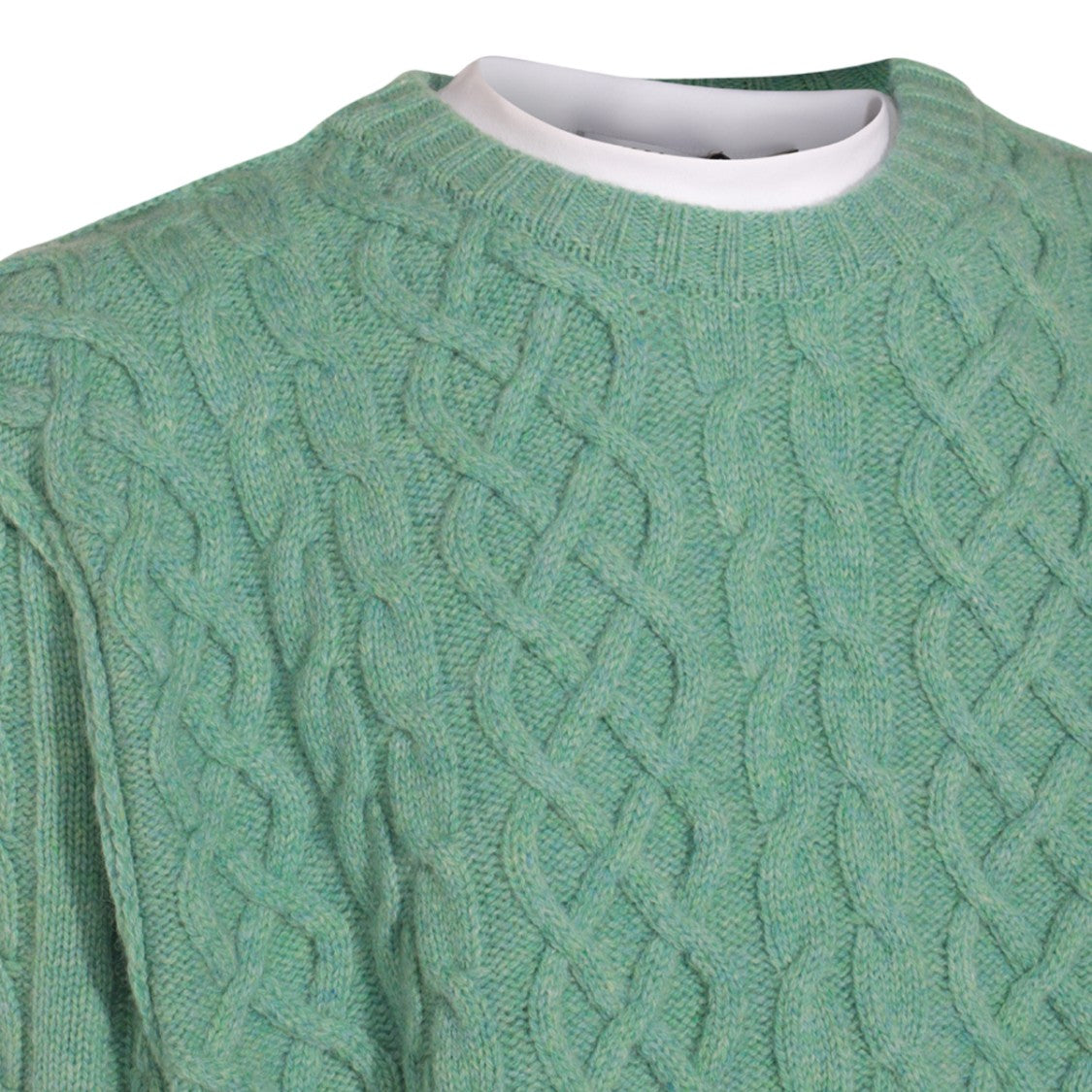 Moschino Textured Cable Knit Sweater With Crew Neckline