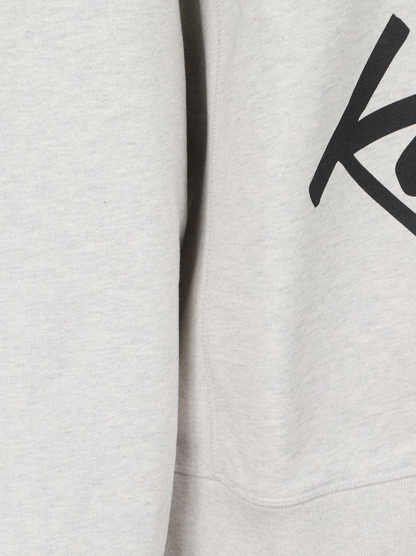 Kenzo Light Grey Classic Sweatshirt With Bold Flower Graphic