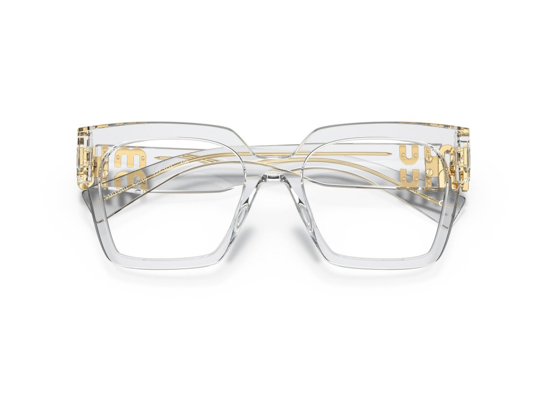 Miu Miu Transparent Oversized Square Acetate Frame Eyeglasses