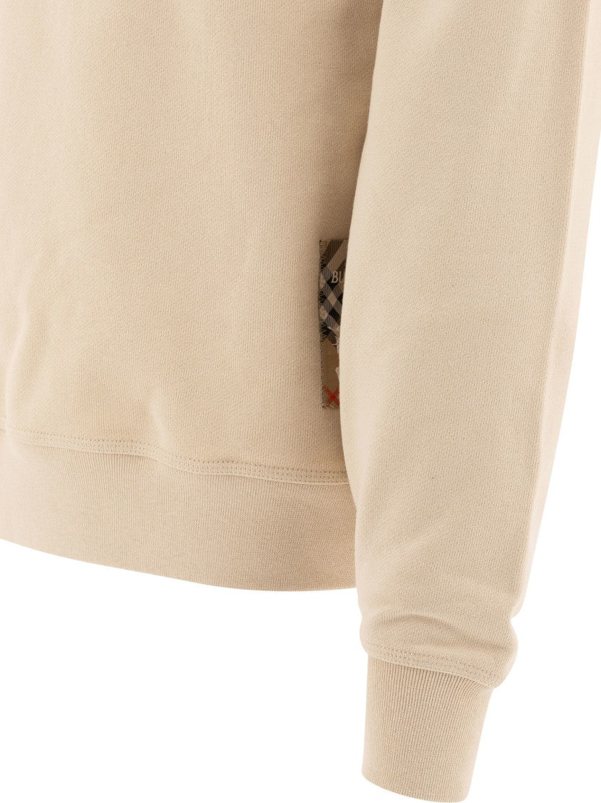 Burberry Crew Neck Sweatshirt With Check Detail