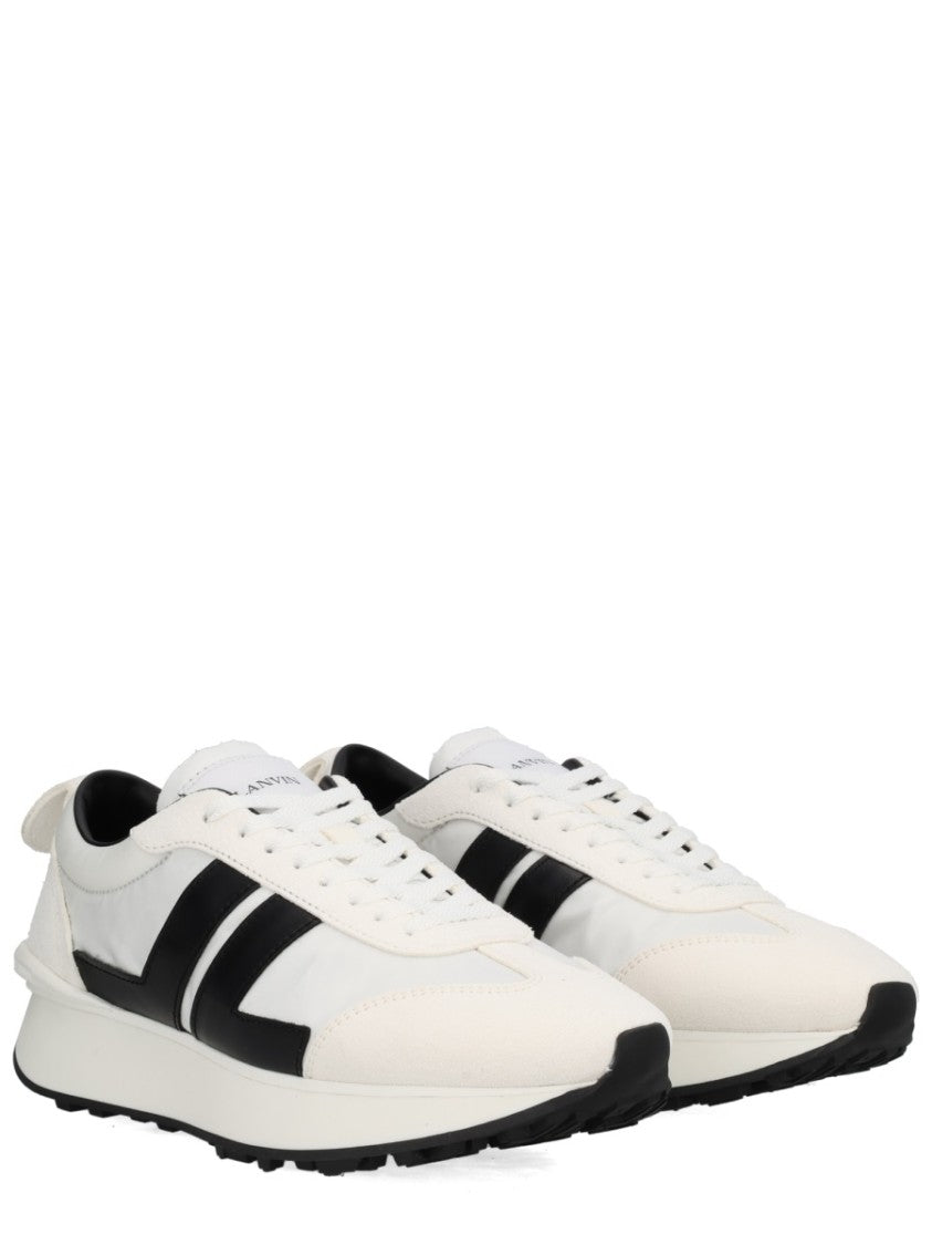 Lanvin White Leather Bumpr Geometric Sneakers