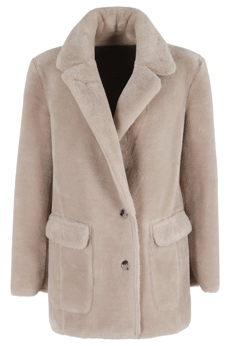 Urbancode Reversible Taupe Jacket With Shearling Details