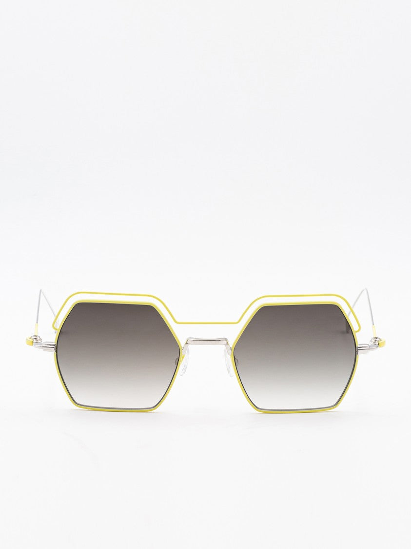 Anne & Valentine Yellow/Orange Socotra Geometric Hexagonal Sunglasses