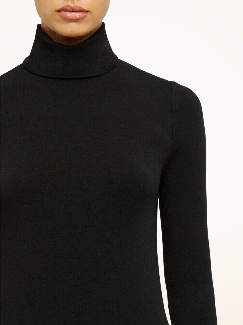 Wolford Black Aurora Biodegradable Fabric Fitted Turtleneck