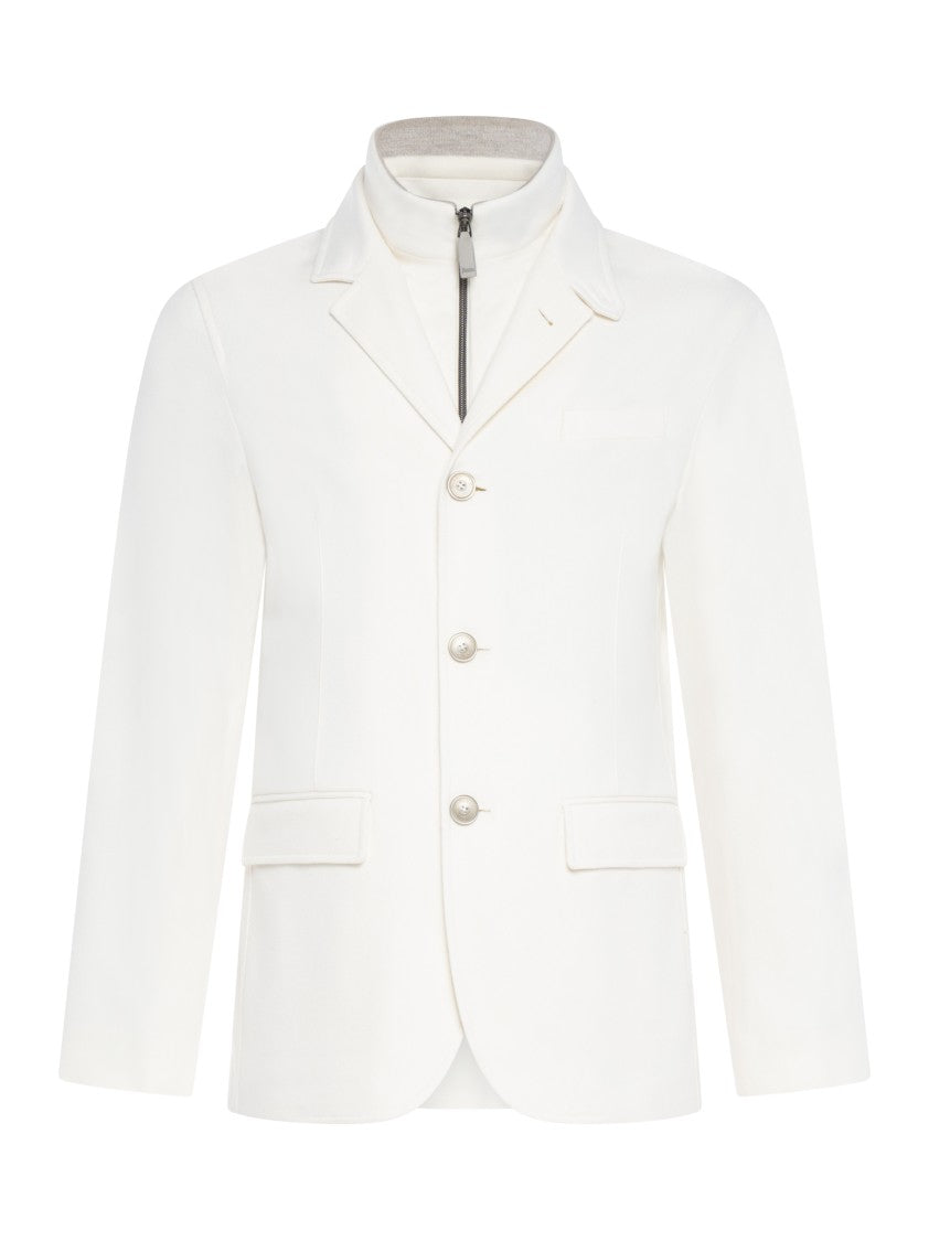 Herno Silk-Cashmere Blend White Herno Jacket