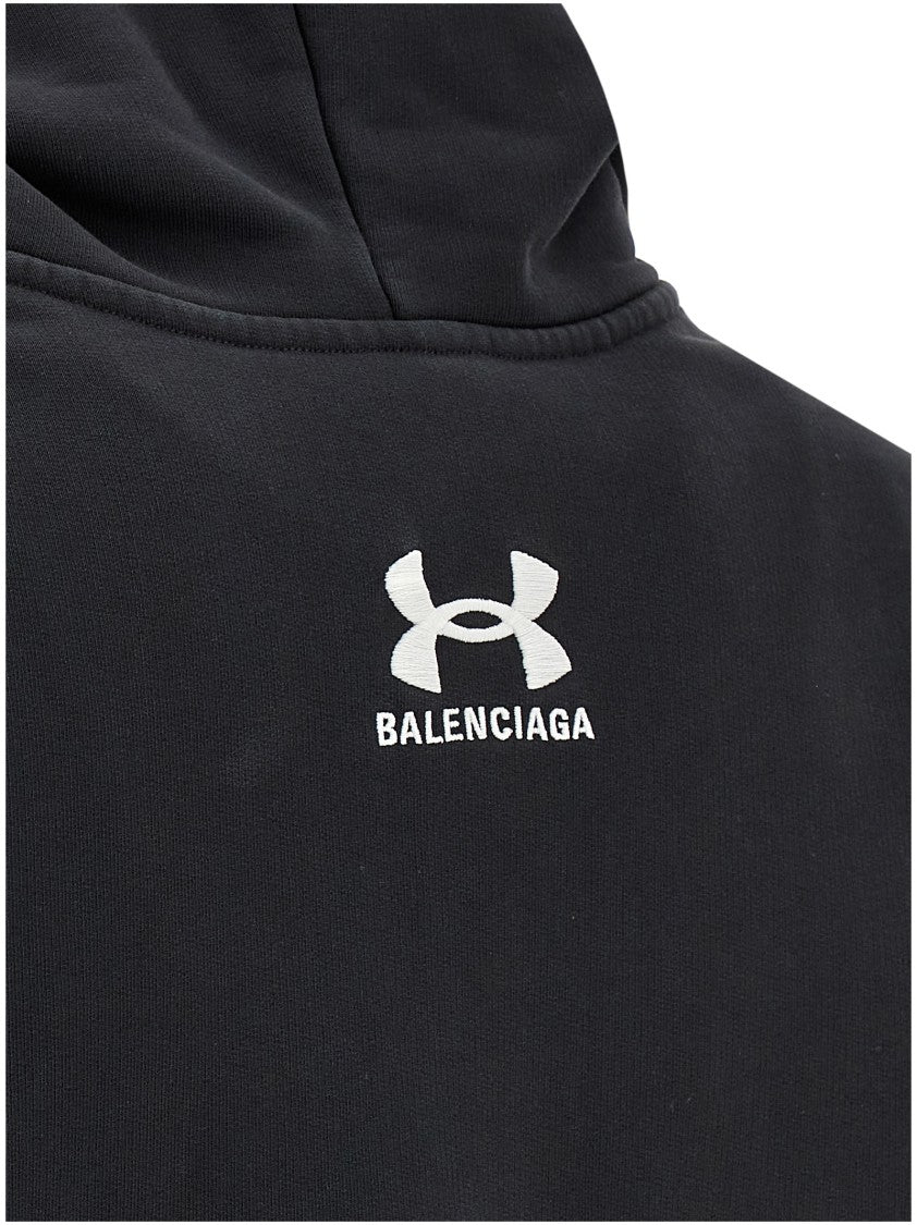 Balenciaga Fleece Hoodie With Logo Embroidery