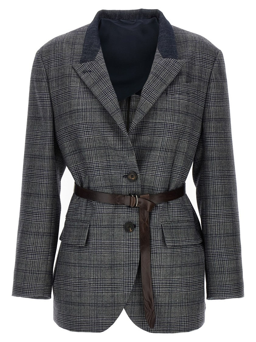 Brunello Cucinelli Monile Houndstooth Blazer