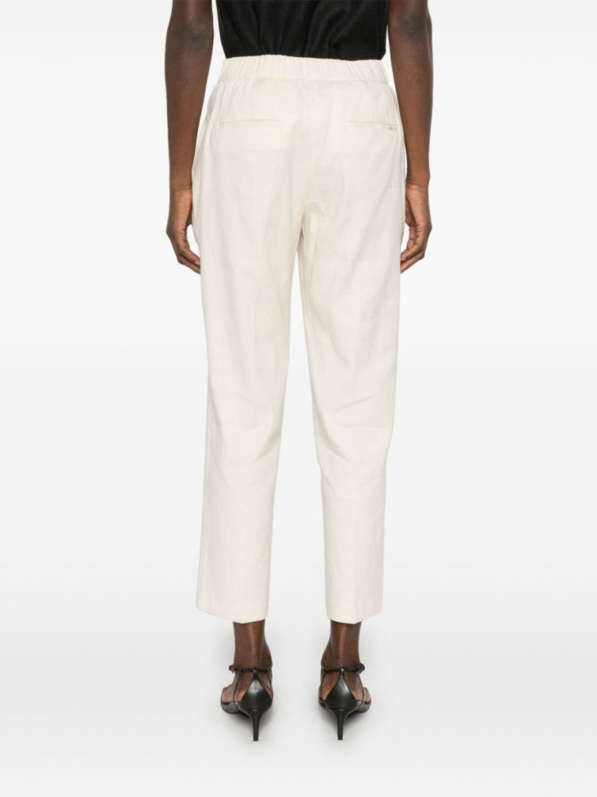 Seventy Sergio Tegon Tailored Panna Trousers With Elastic Waistband