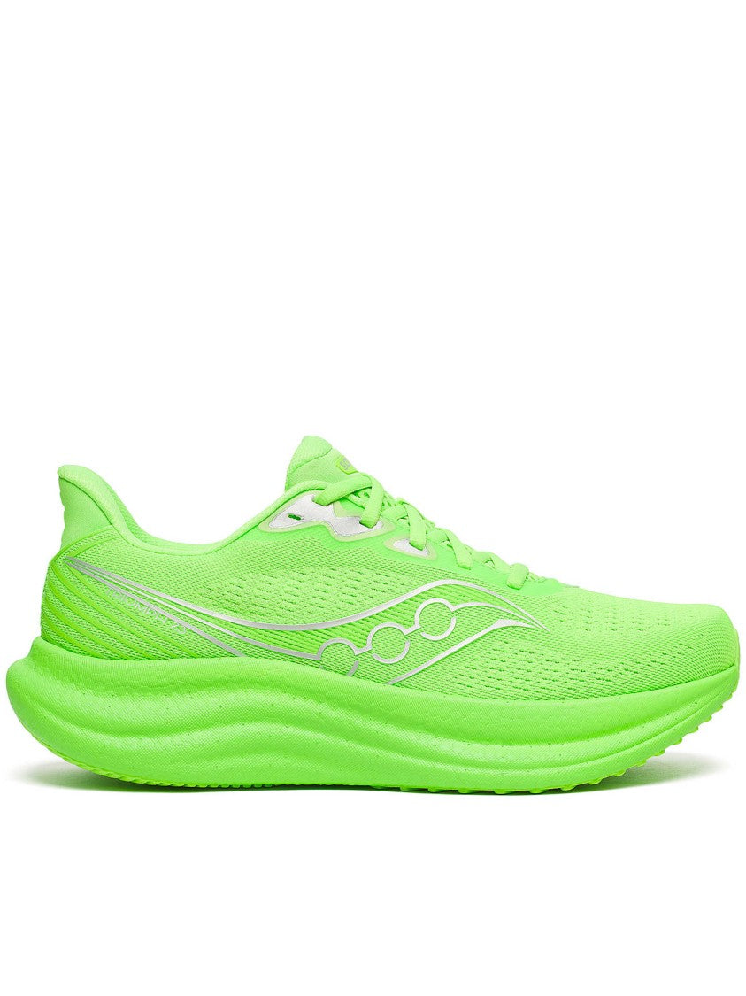 Saucony Neon Green Running Shoes With Breathable Mesh Upper