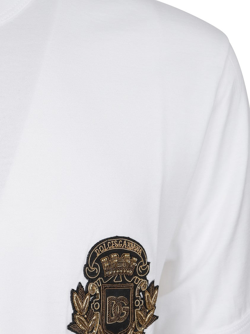 Dolce & Gabbana Short Sleeve T-Shirt With Tonal Pattern