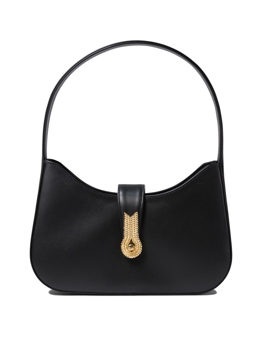 Amato Daniele Structured Black Leather Shoulder Bag