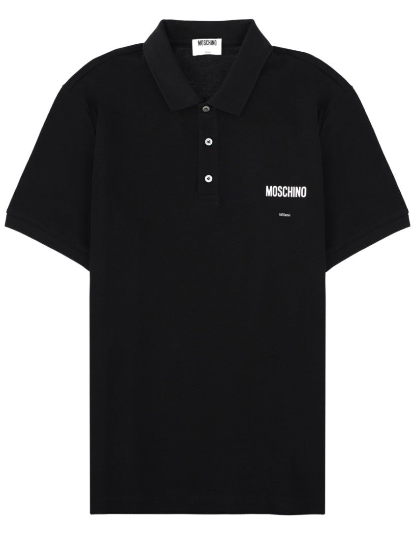 Moschino Traditional Collar Left Chest Polo Shirt