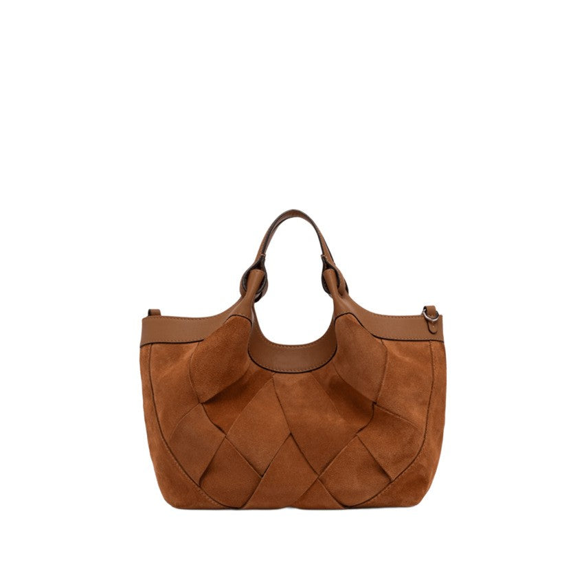 Gianni Chiarini Geometric Pattern Suede Handbag