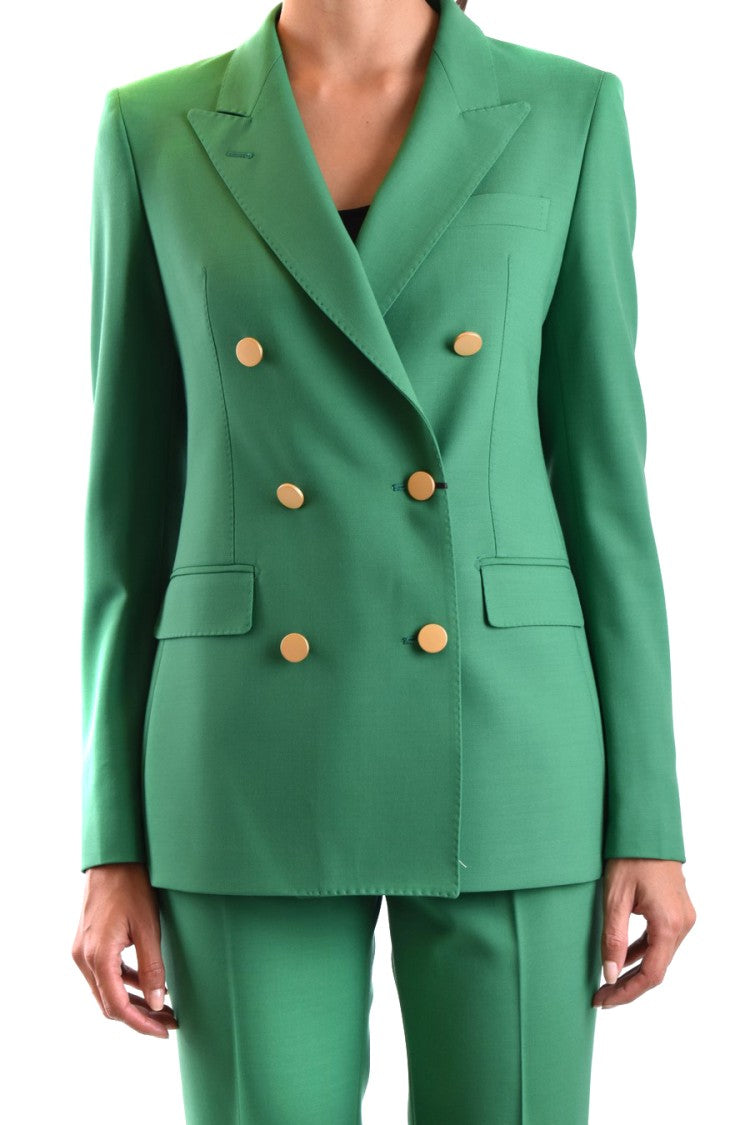 Tagliatore Tailored Double-Breasted Blazer In Green