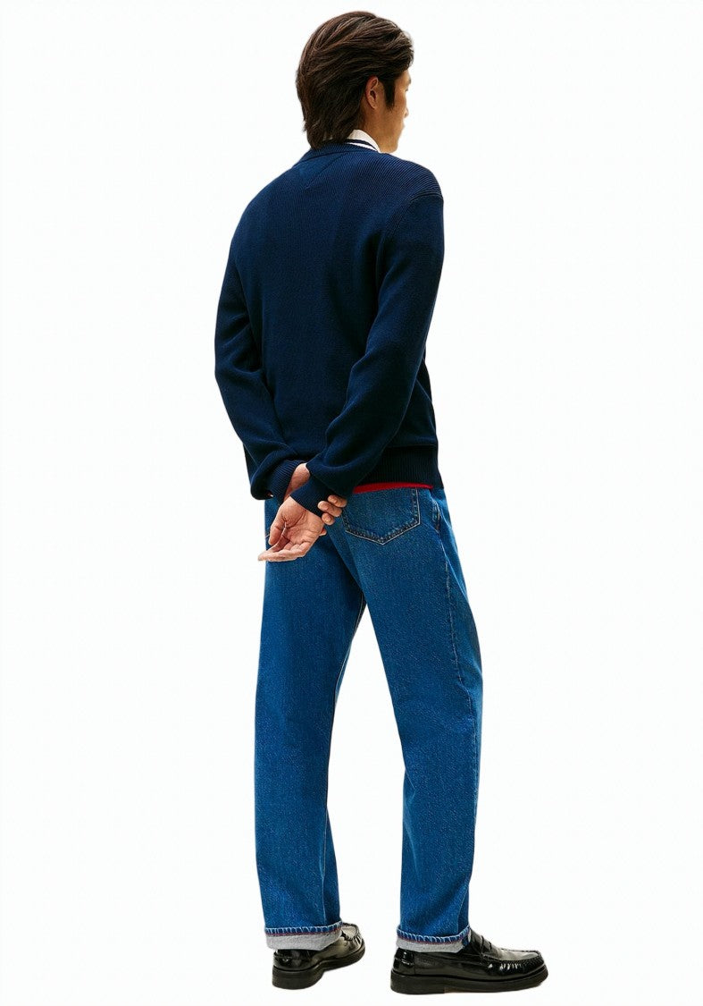 Tommy Hilfiger Blue Graphic Cotton Crewneck Sweater