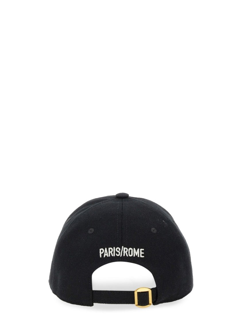 Valentino Garavani Embroidered Black Cotton Baseball Cap