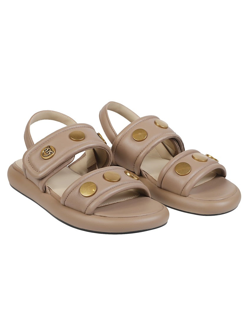 Pinko Fiona 01 Flat Studded Leather Sandals