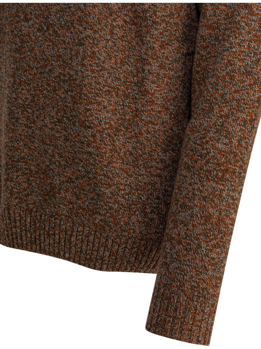 Zanone Textured Knit Sweater With Classic Crew Neck
