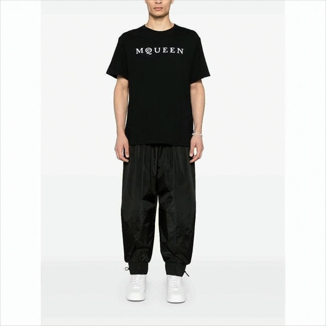 Alexander Mcqueen Black Short-Sleeve T-Shirt With Bold Logo Print