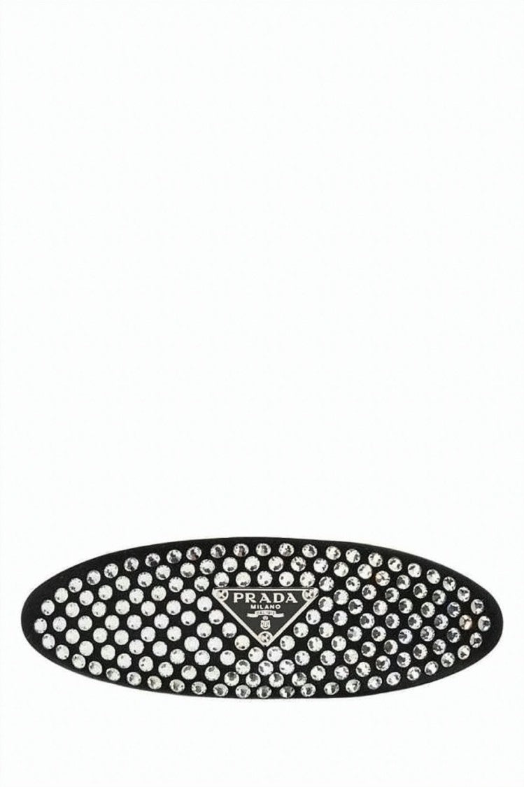 Prada Elongated Oval Hair Clip With Silver Stud Gradient