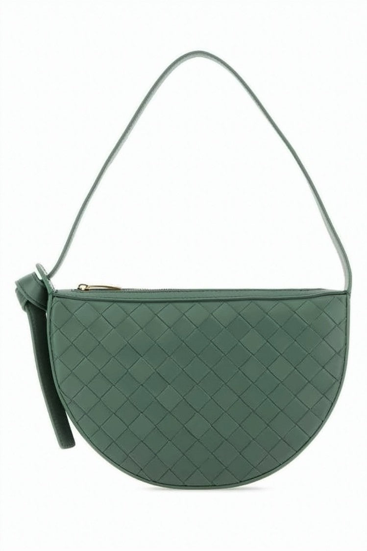 Bottega Veneta Half-Moon Shoulder Bag With Woven Leather Pattern