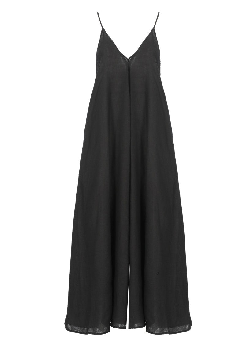 Nu Black V-Neck Black Maxi Dress