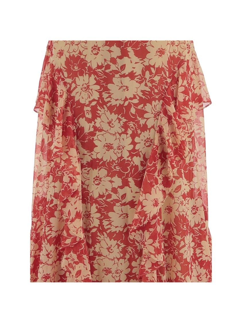 Lauren Ralph Lauren Long Floral Print Nylon Maxi Dress With Ruffled Hem