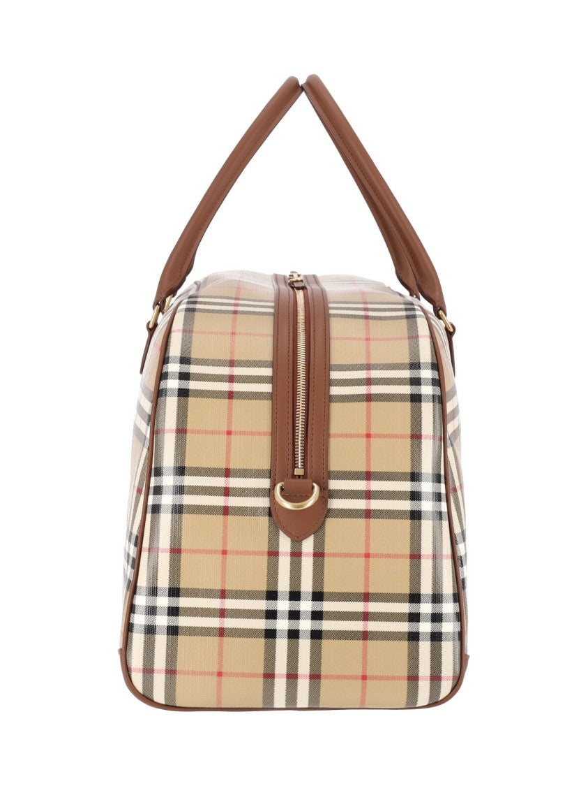 Burberry Multicolor Check Cotton Canvas Travel Bag