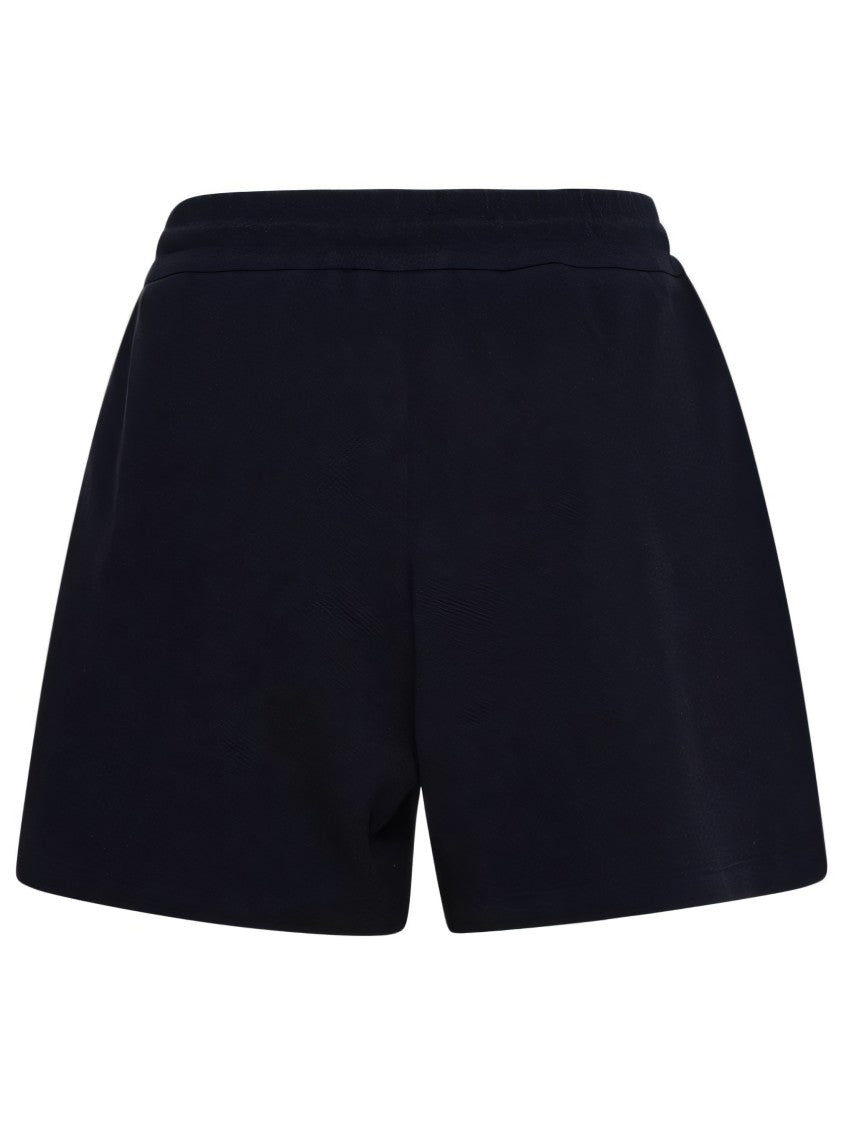 Moncler Relaxed-Fit Black Shorts With Textured Finish