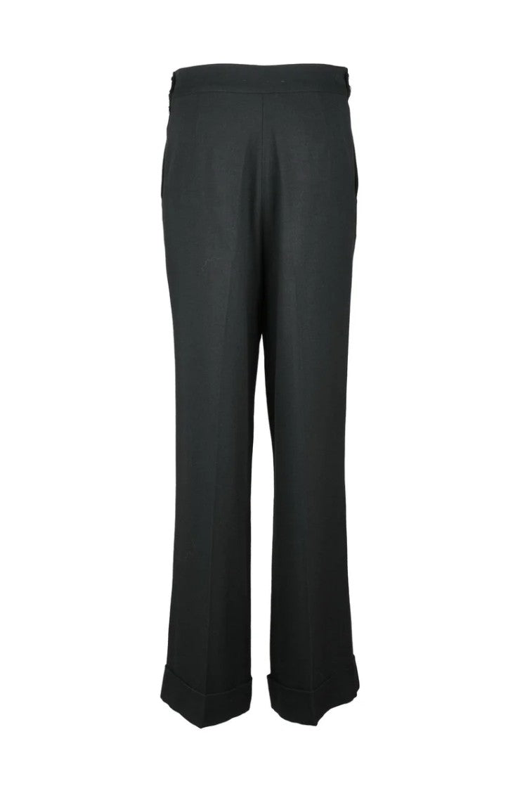 Edward Achour High-Waisted Trousers - Black