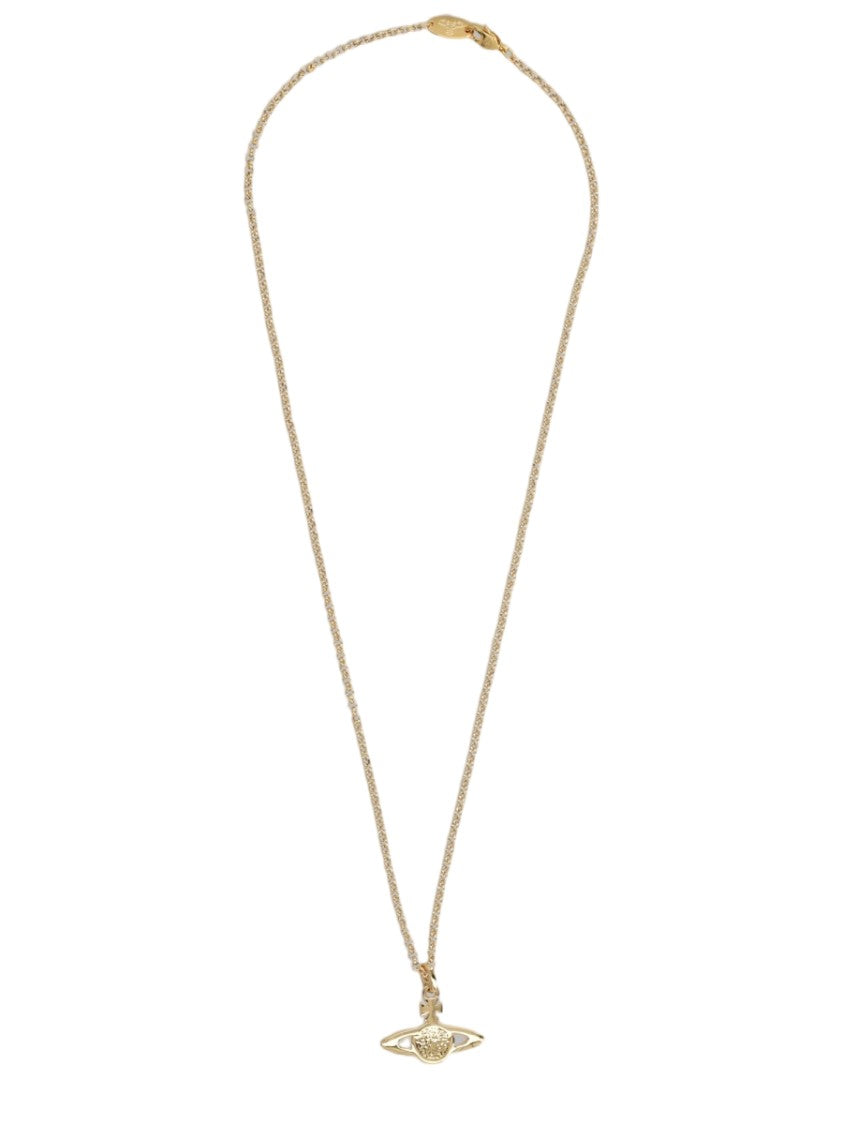 Vivienne Westwood Gold Brass Relief Orb Necklace