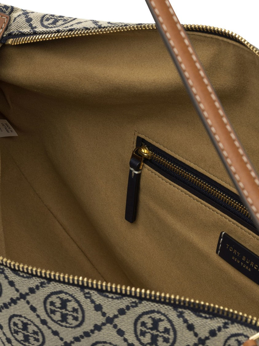 Tory Burch Monogrammed Crescent Shoulder Bag