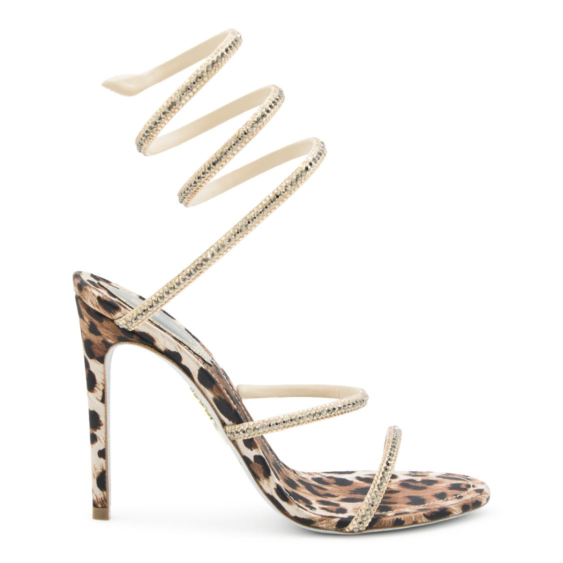 René Caovilla Leopard Print High Stiletto Sandals