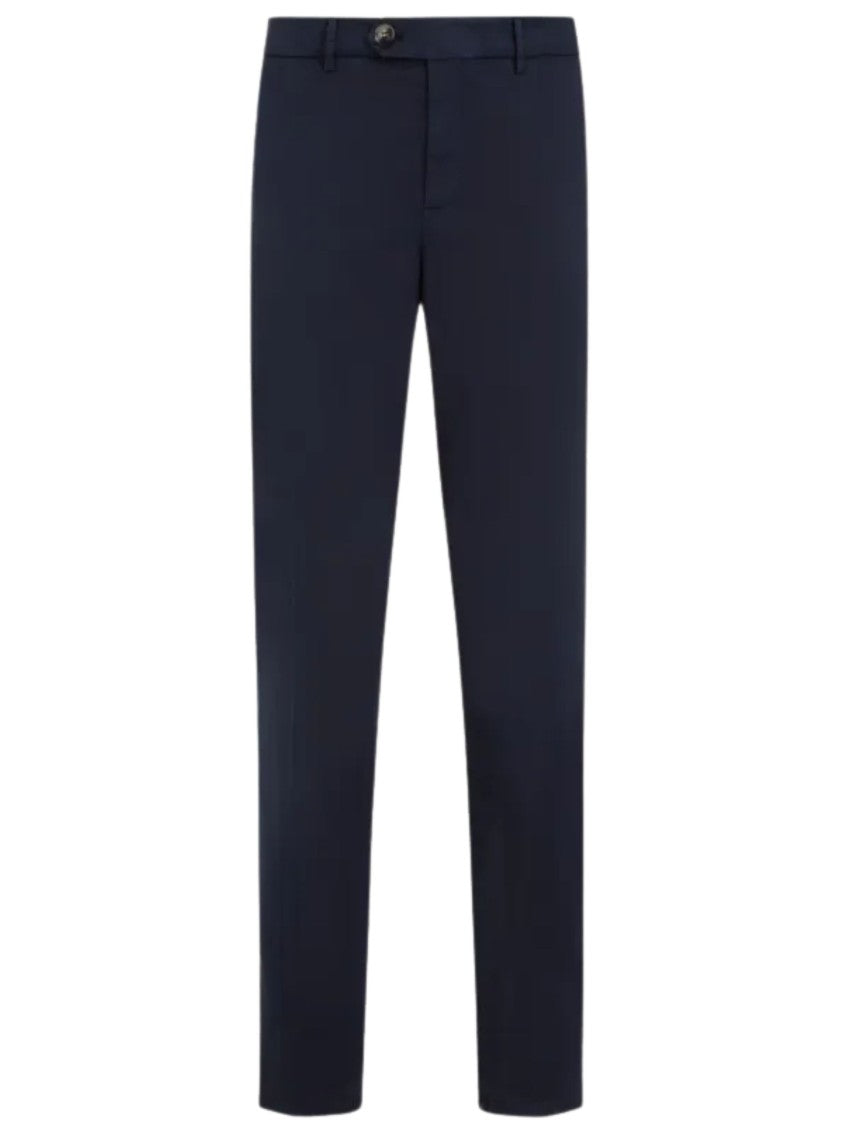 Brunello Cucinelli Blue Buttoned Pockets Cotton Formal Pants