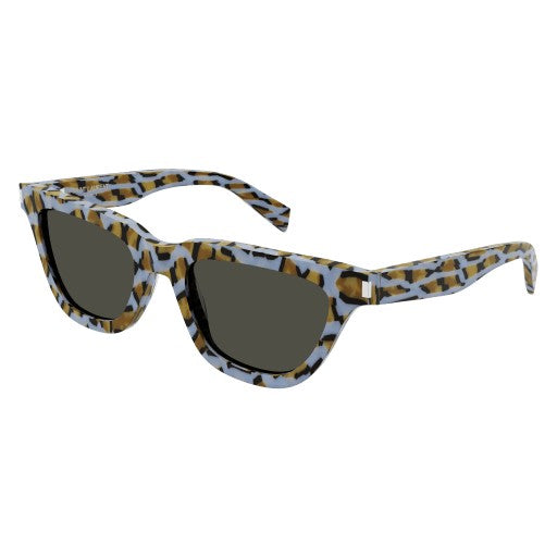 Saint Laurent Oversized Animal Print Sunglasses With Blue Frame