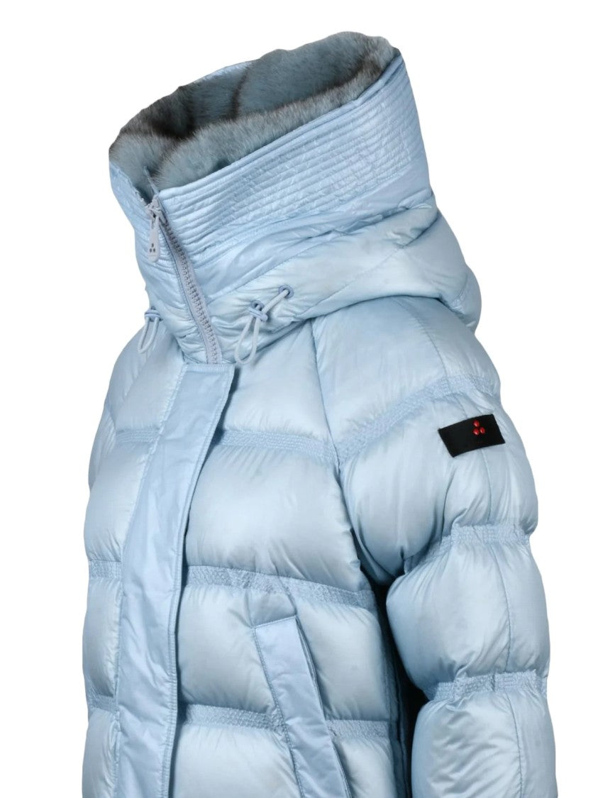 Peuterey Light Blue Takan Fur-Trimmed Down Jacket