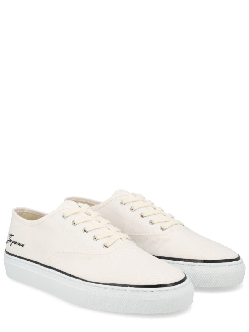 Jacquemus White Féfé Cotton Low-Top Sneakers