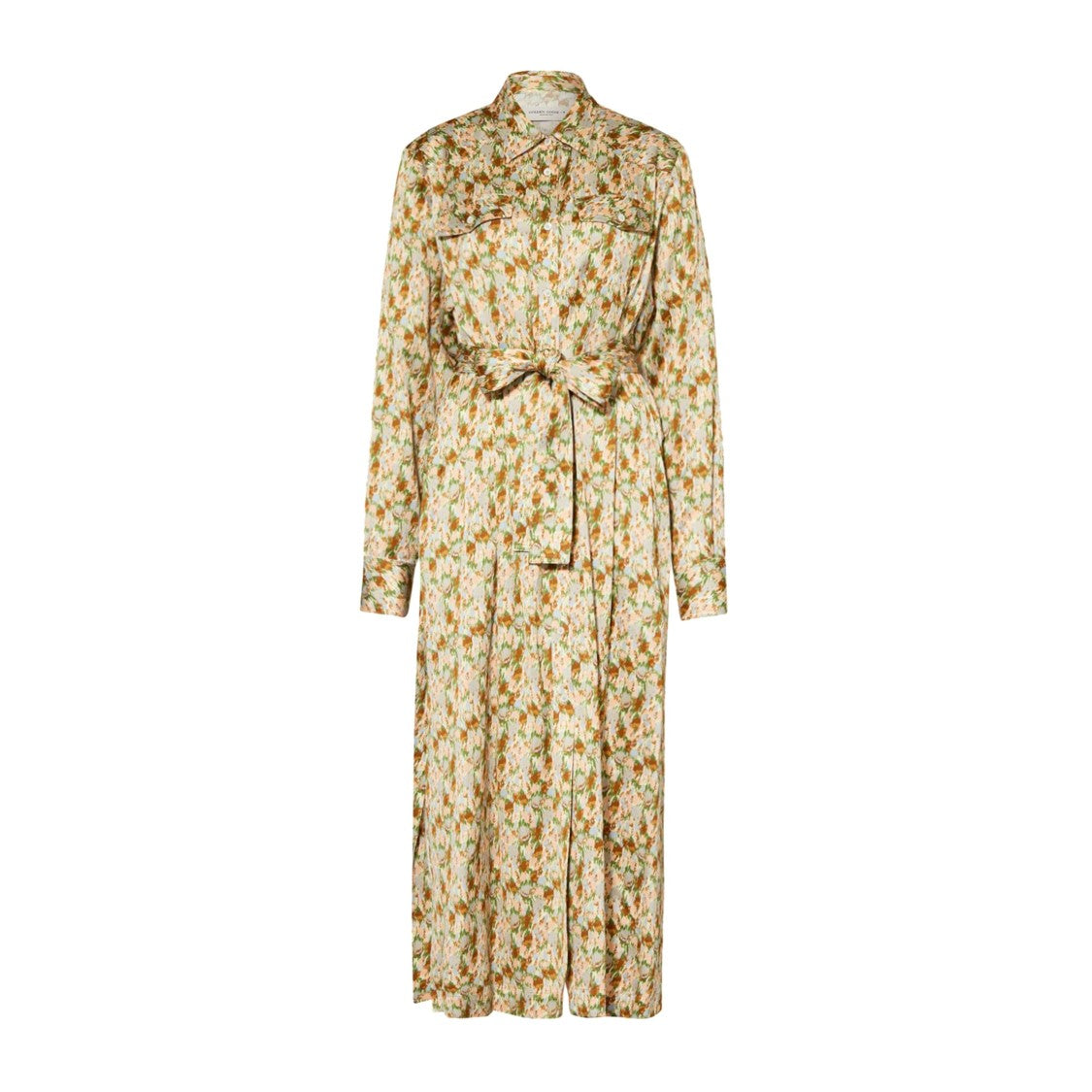 Golden Goose Floral Print Midi Dress With Belted Waist