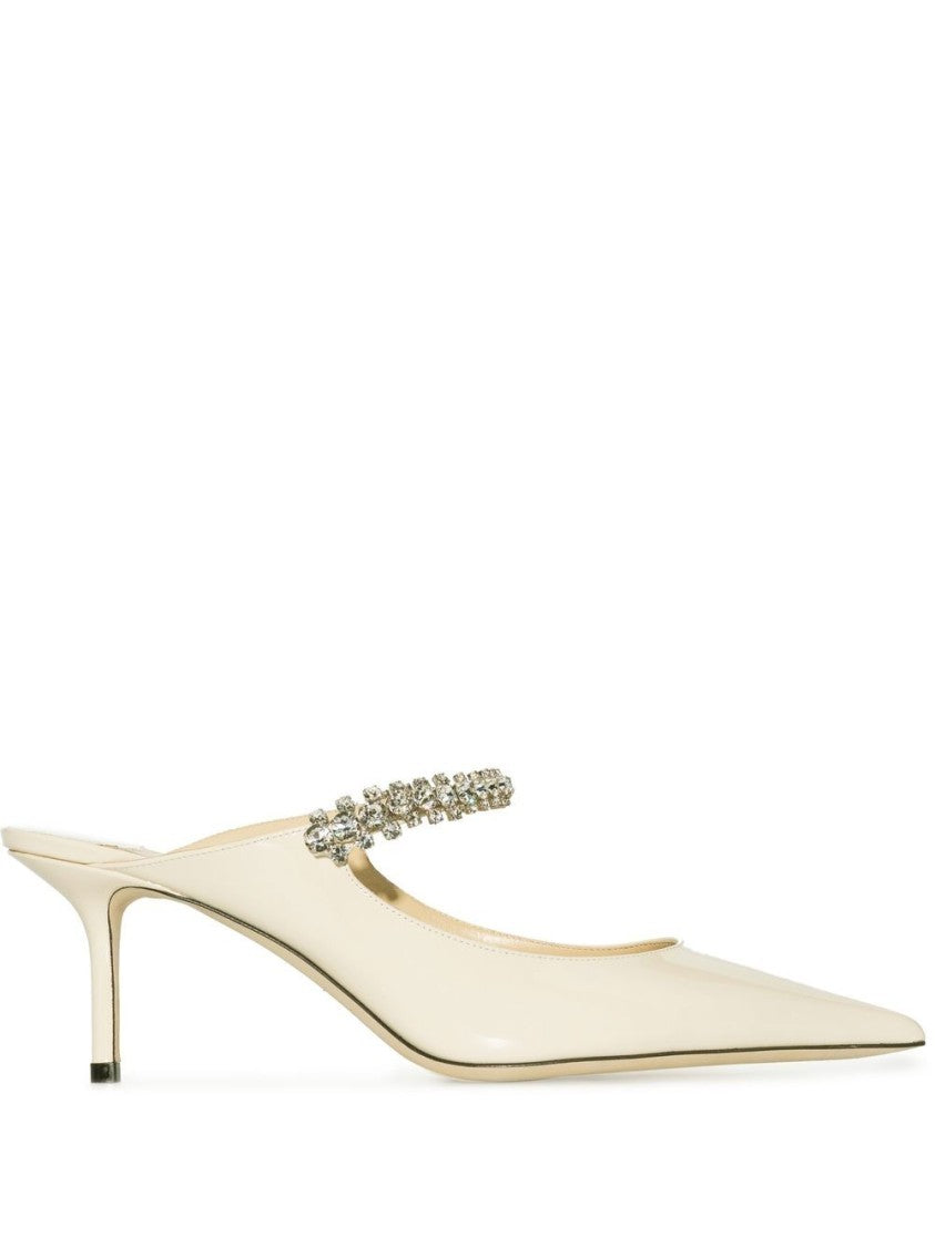Jimmy Choo Pointed-Toe Crystal Flat Shoes