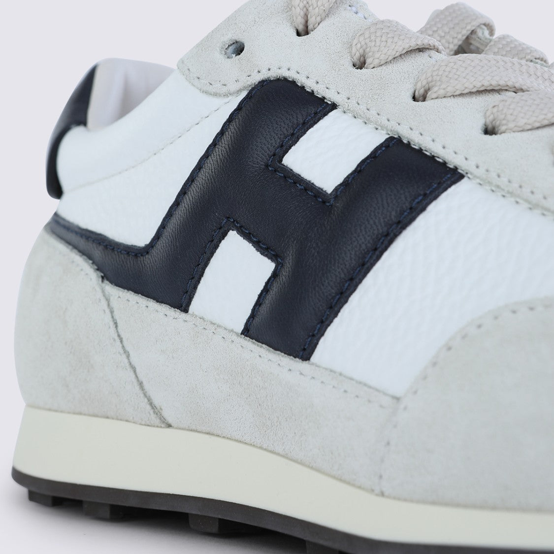 Hogan White And Black Leather Sneakers