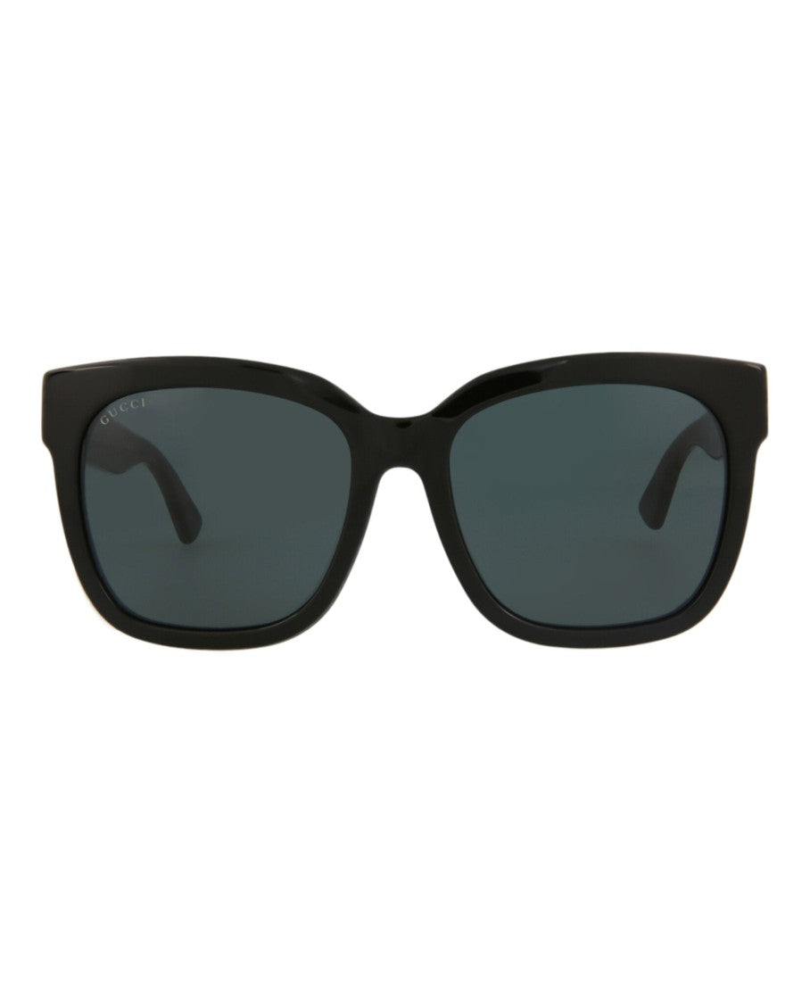 Gucci Rectangle-Frame Acetate Sunglasses With Saddle Nose Bridge