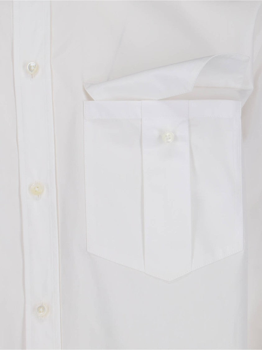 Jil Sander Mandarin Collar Shirt – White